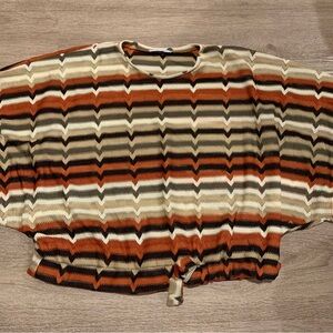 Zara Trafaluc 70s Style Multi-Colored Knit Top Size S